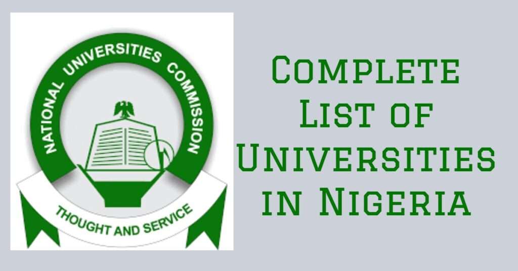 Complete List of Universities in Nigeria