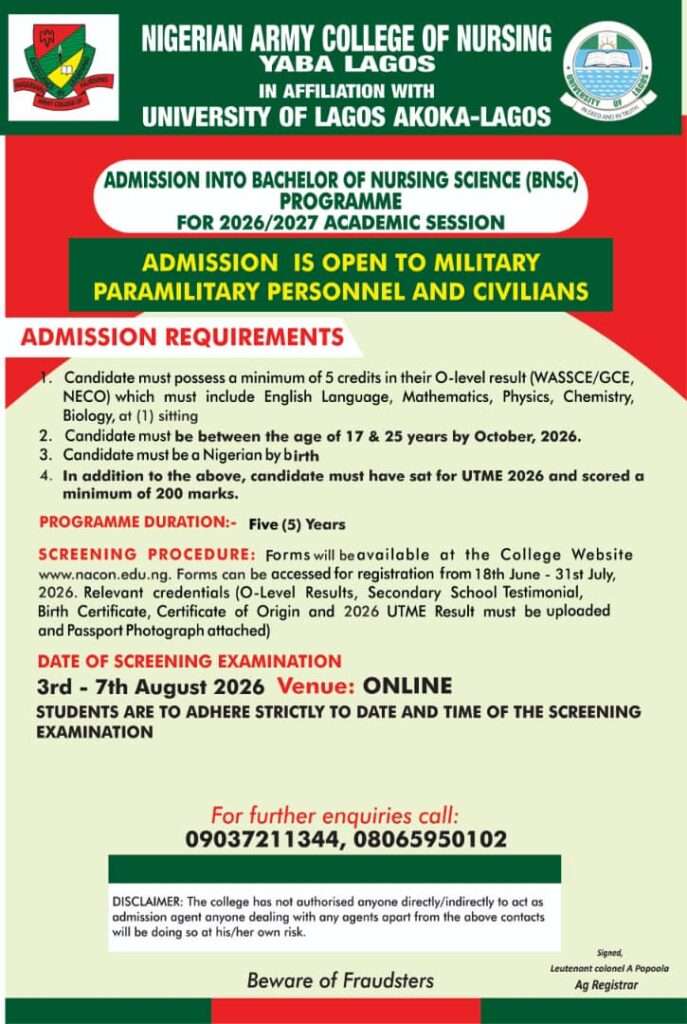 NACoN BNSc Admission