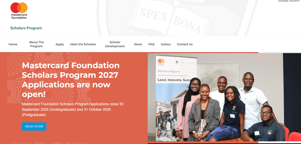 University of Cape Town Mastercard Foundation Scholars Program